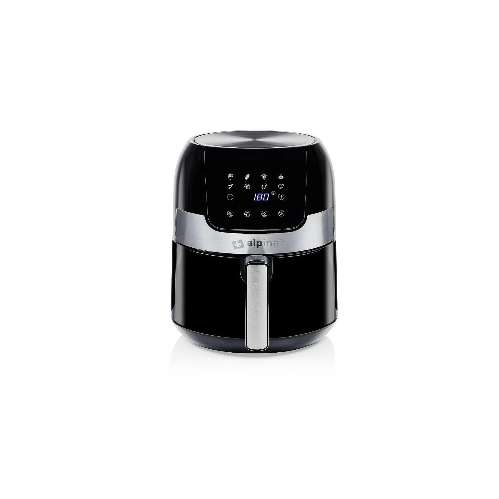ALPINA Heißluftfritteuse 1400 Watt 3,5 Liter Schwarz-Silber