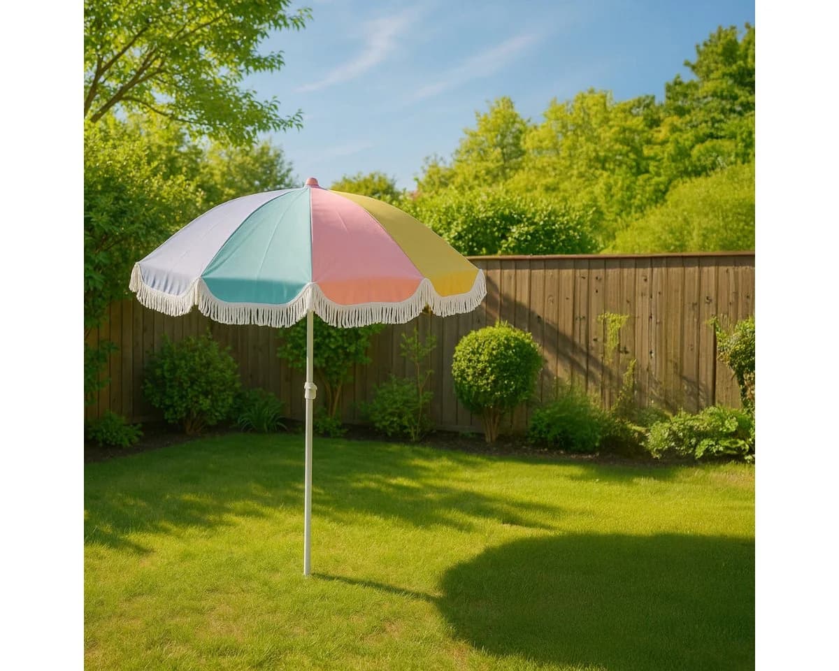 Arti Casa Sonnenschirm Ø160 cm Höhenverstellbar Weiß - Bild 3