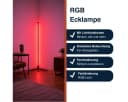 Grundig LED Stehlampe Schwarz Kunststoff 120 cm Bild 1