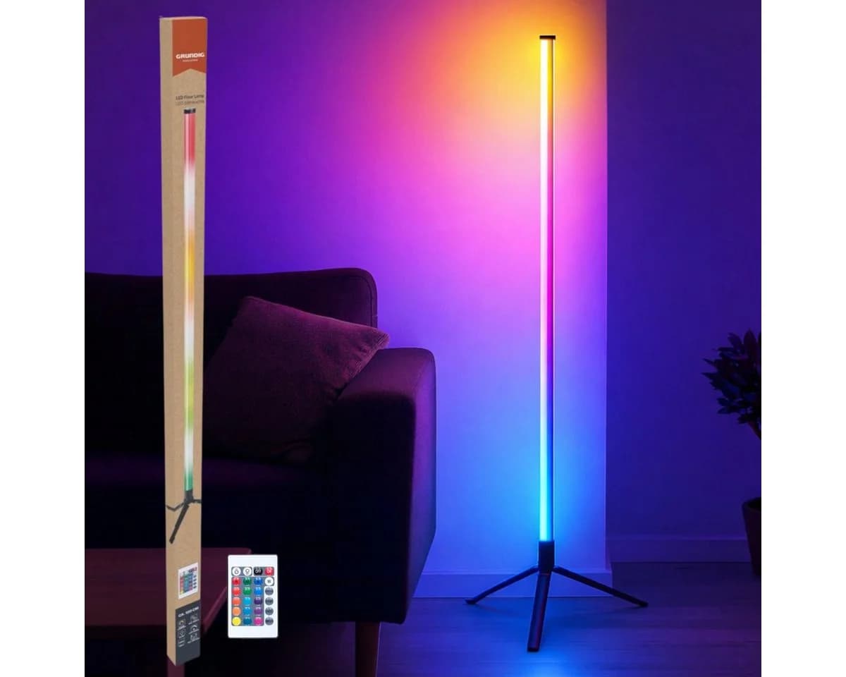 Grundig LED Stehlampe Schwarz Kunststoff 120 cm - Bild 2