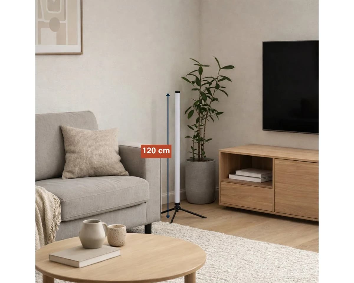 Grundig LED Stehlampe Schwarz Kunststoff 120 cm - Bild 3