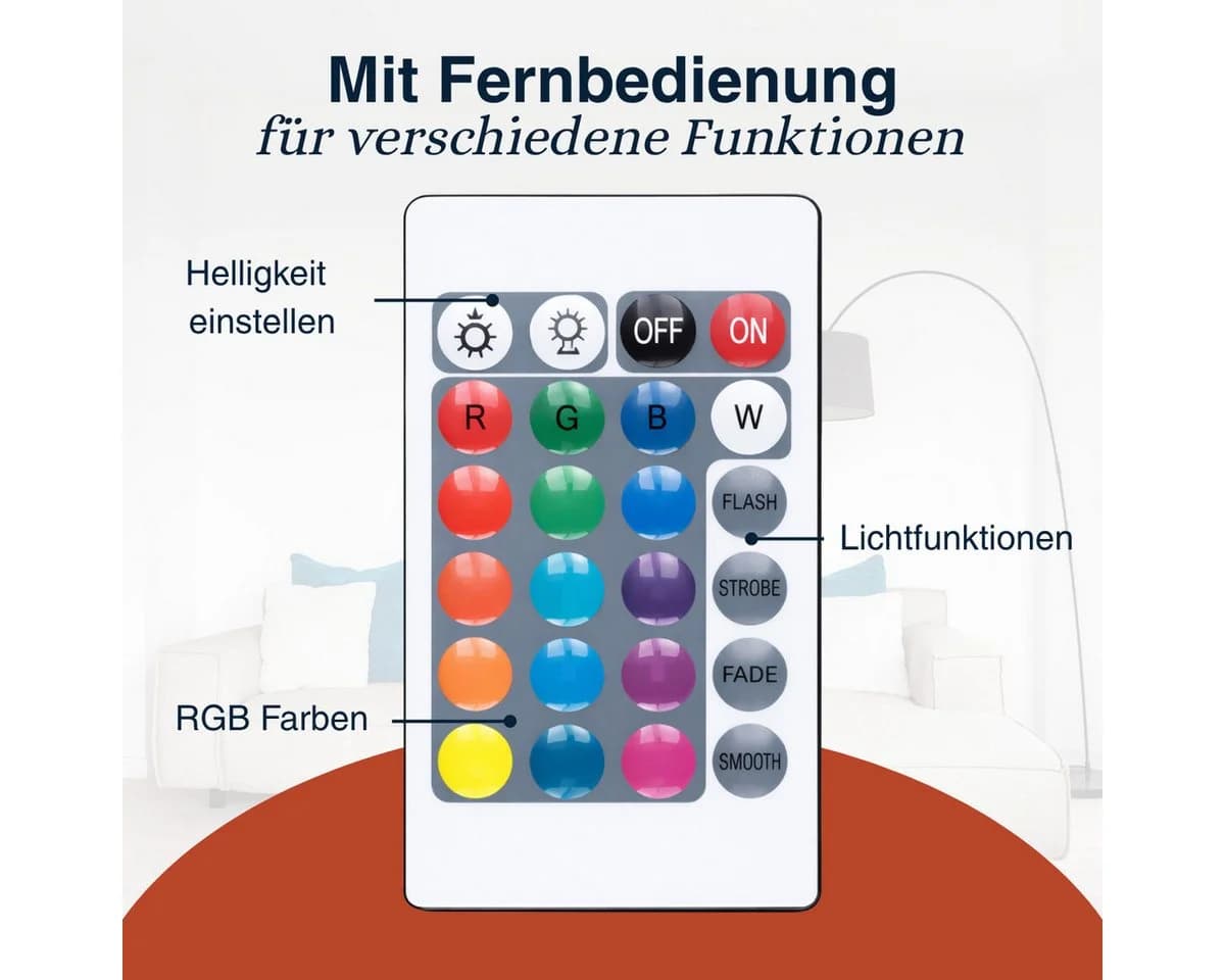 Grundig LED Stehlampe Schwarz Kunststoff 120 cm - Bild 5