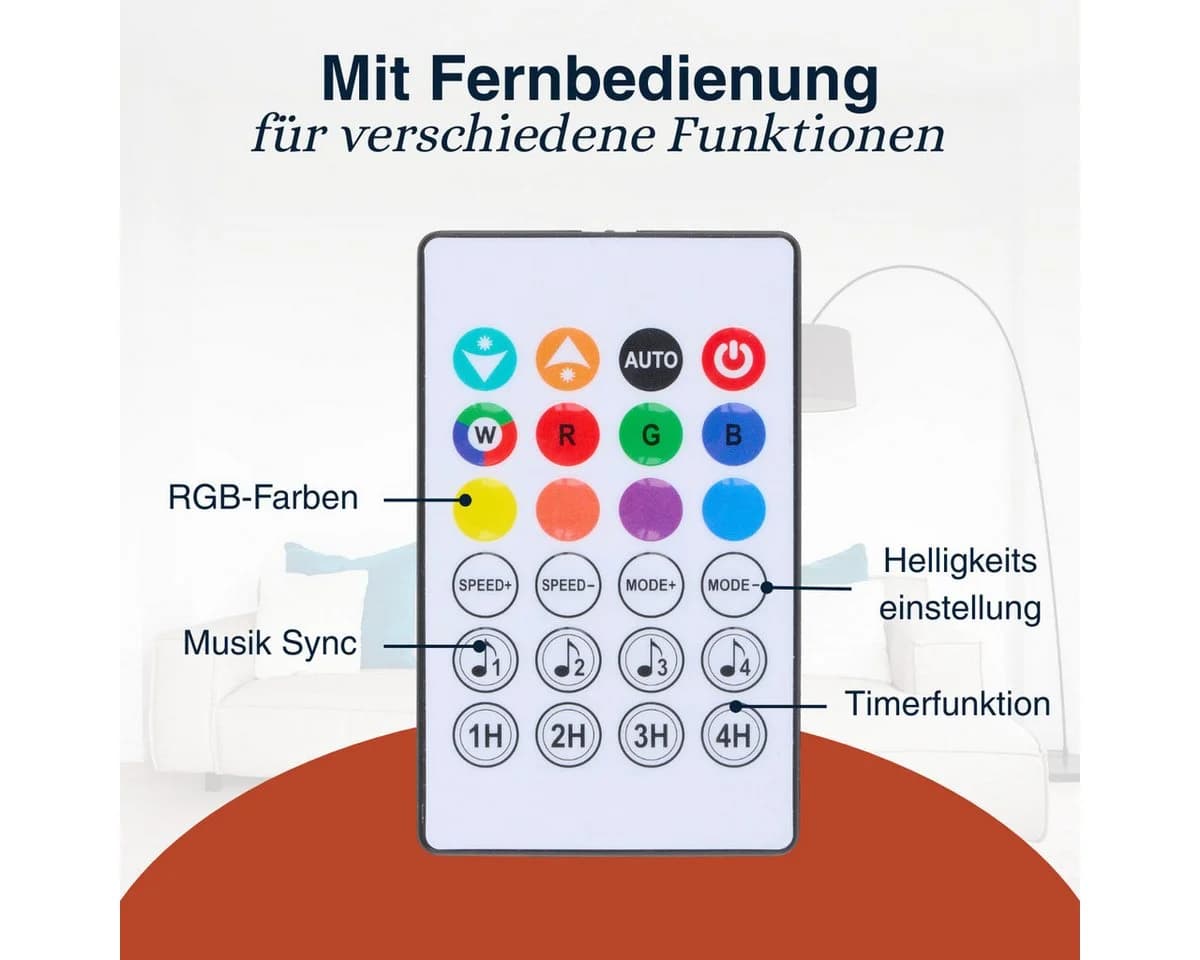 Grundig RGB Stehlampe Schwarz LED mit Fernbedienung - Bild 5