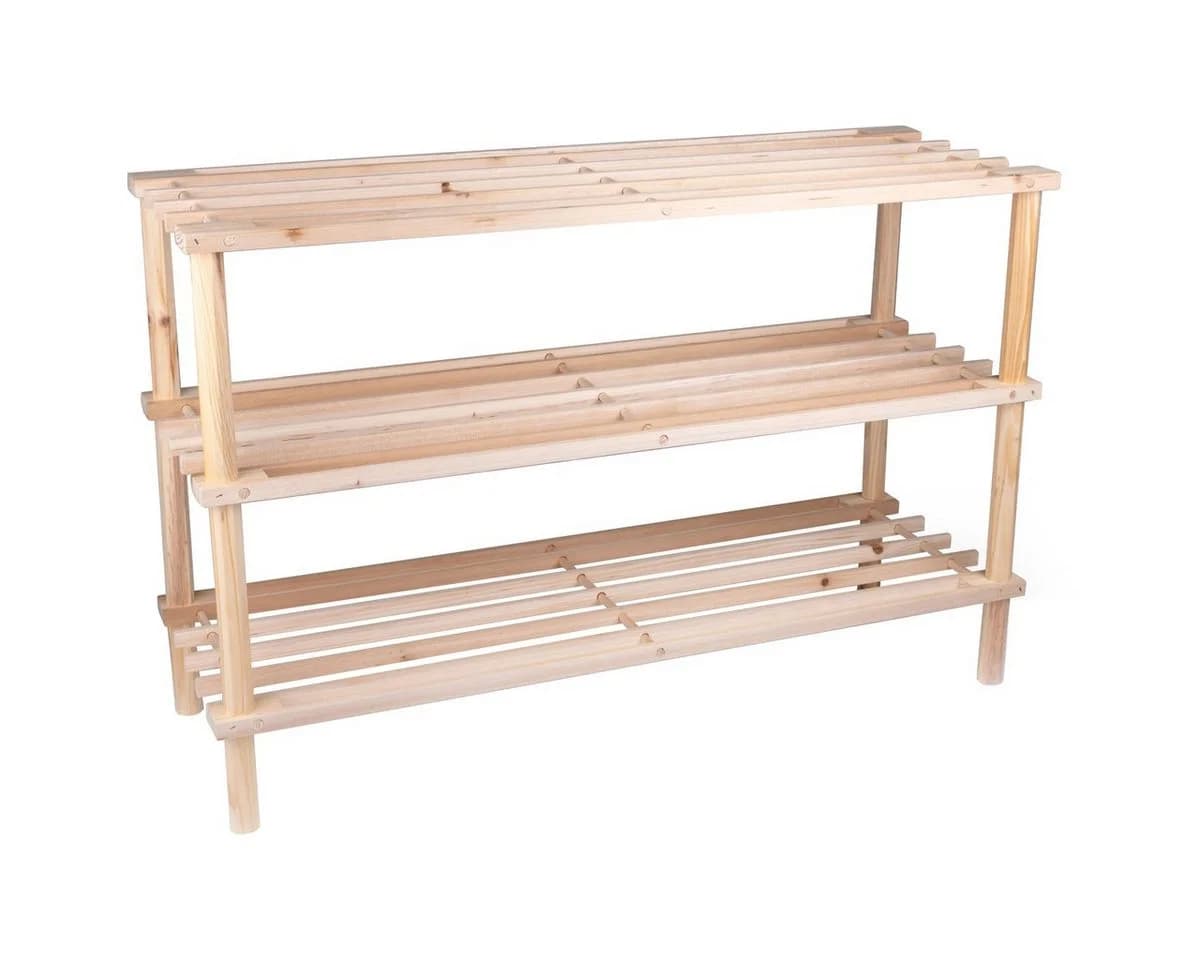 Alpina Schuhschrank 3-Lagen Braun Holz Schuhregal - Bild 2
