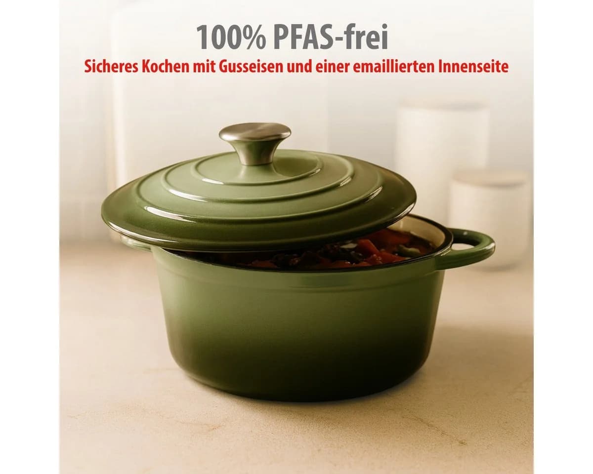 Alpina Dutch Oven Gusseisen Topf 3,8 L Induktion Grün - Bild 5