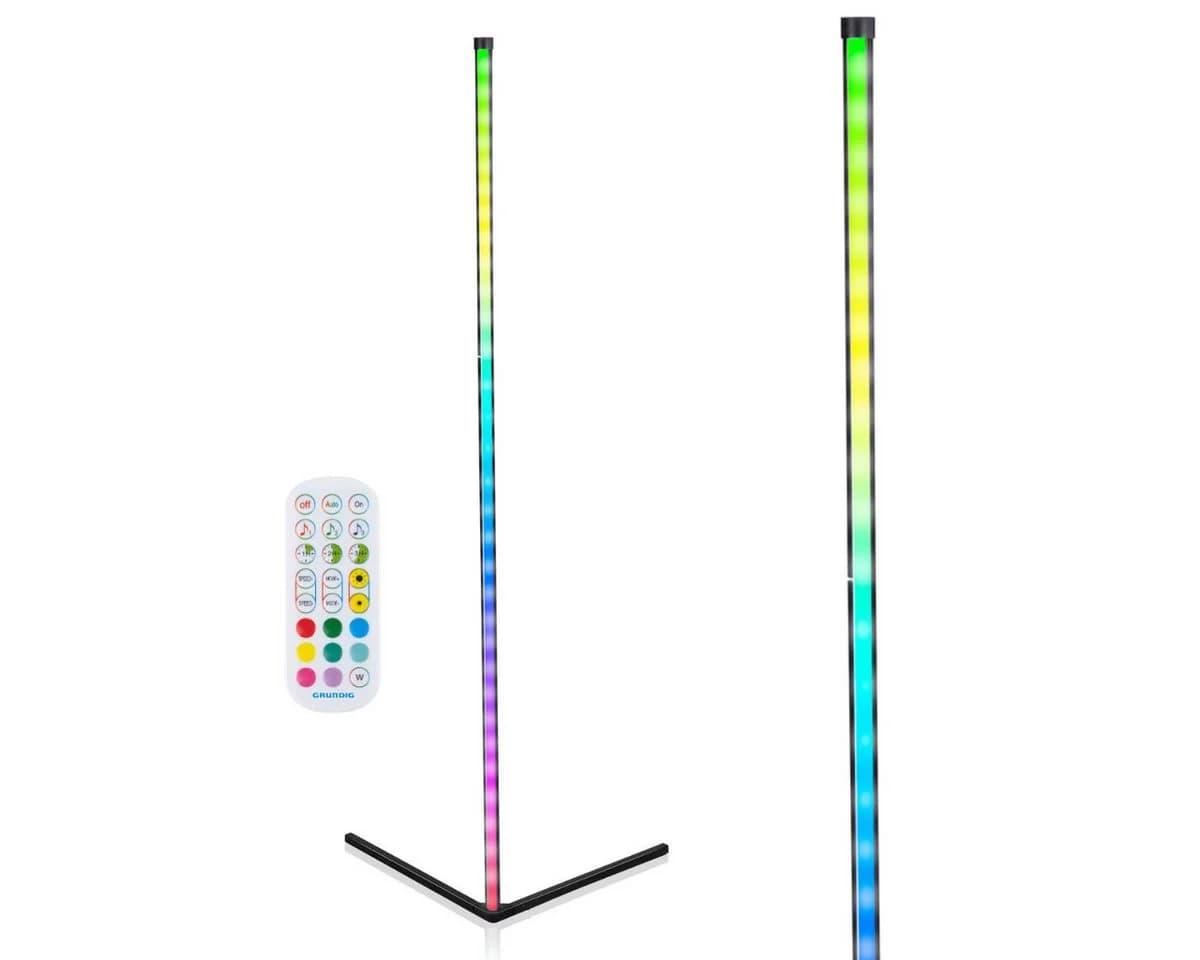 Grundig RGB LED Stehlampe mit Musikmodus und Dimmer Schwarz - Bild 2