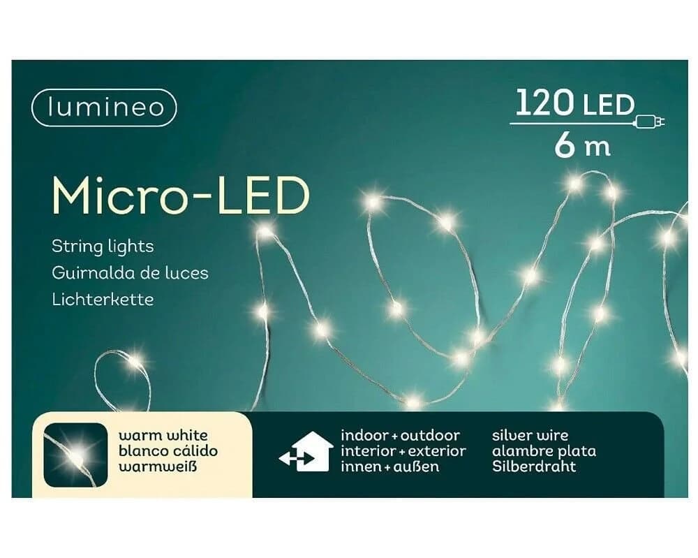 Kaemingk LED-Lichterkette Micro LED 120L Silber Warmweiß