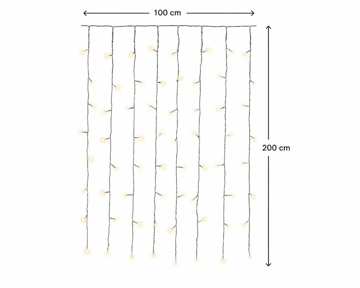 Lumineo Lichtervorhang 120 LEDs Warmweiß Timer IP44 - Bild 3