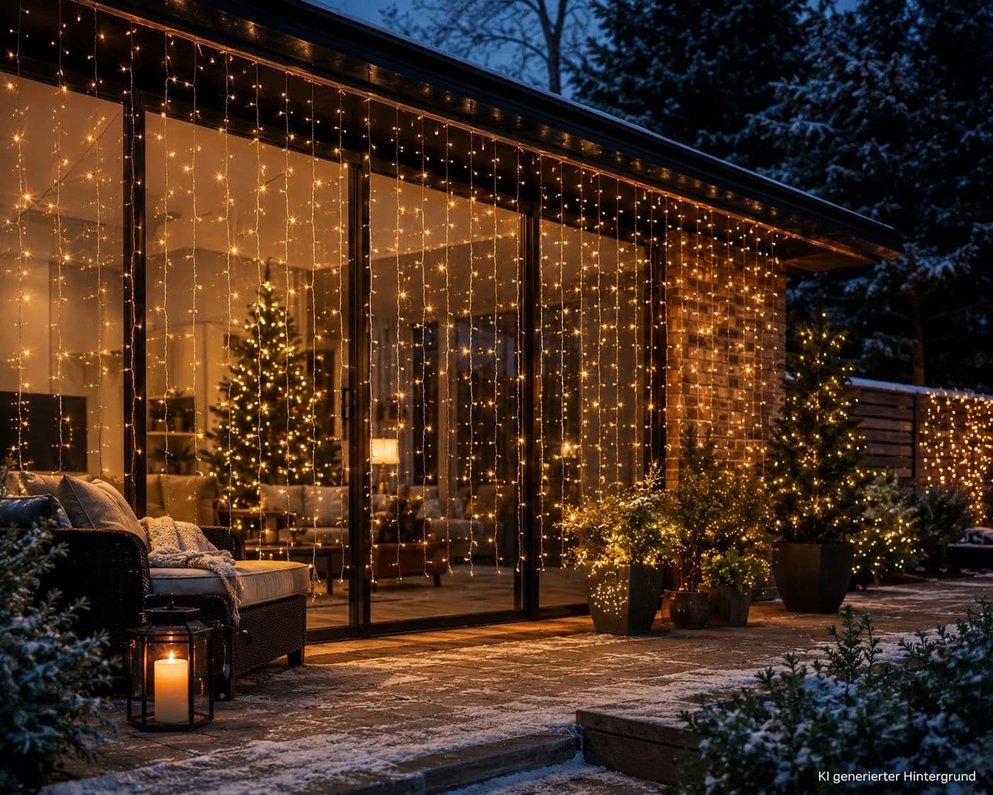 Lumineo Lichtervorhang CURTAIN LIGHTS 240 LED 2x2 m Warm Weiß