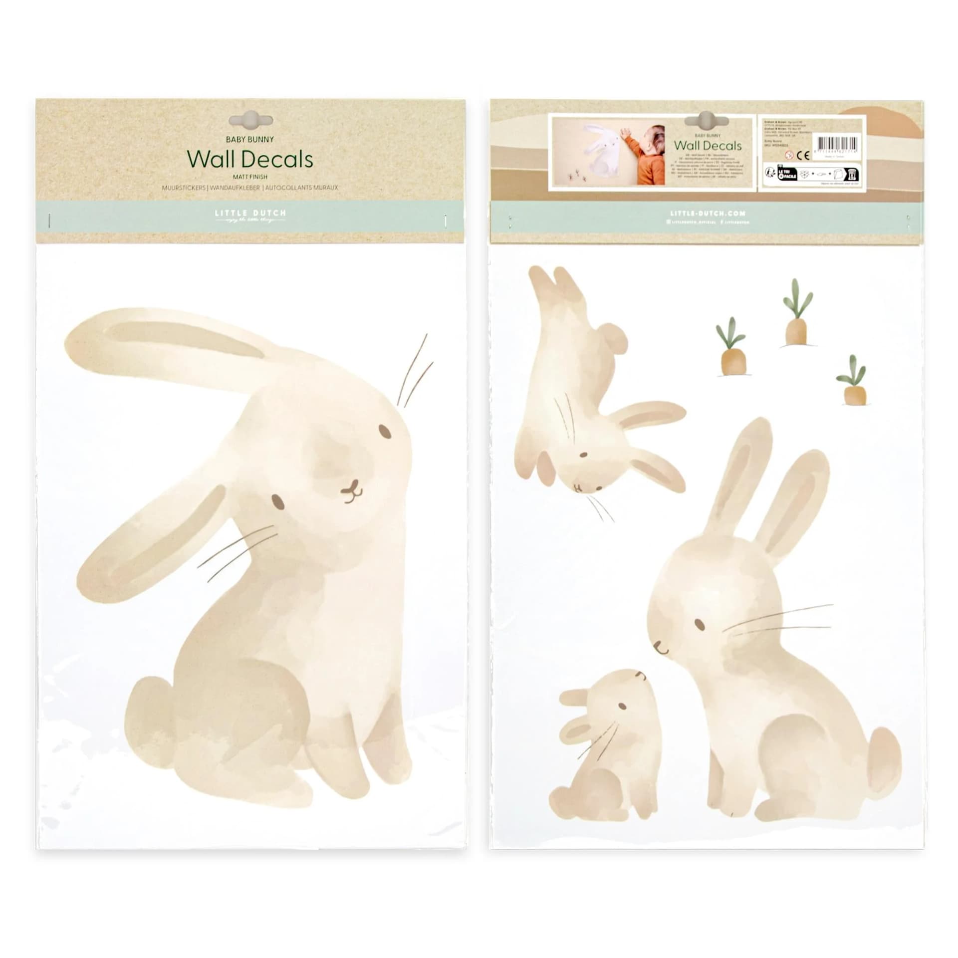 Little Dutch Wandsticker Baby Bunny Bunt PVC Wandtattoo