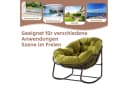 LVHOM Schaukelstuhl mit Kissen Rattan Stahlrahmen Grün Bild 4