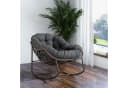 LVHOM Schaukelstuhl Grau Rattan mit Kissen Bild 1