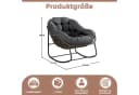 LVHOM Schaukelstuhl Grau Rattan mit Kissen Bild 3