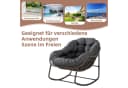 LVHOM Schaukelstuhl Grau Rattan mit Kissen Bild 4