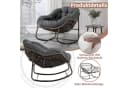 LVHOM Schaukelstuhl Grau Rattan mit Kissen Bild 5