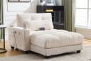 LVHOM Polsterliege Ottomane Beige Modular mit USB-Anschluss Bild 2
