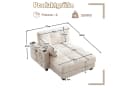 LVHOM Polsterliege Ottomane Beige Modular mit USB-Anschluss Bild 3