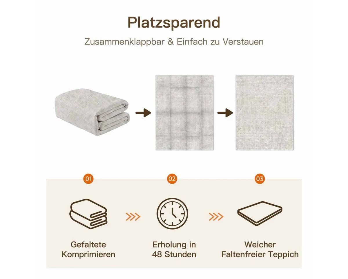 PURECOZY Teppich Beige Kurzflor Rutschfest Modern - Bild 4