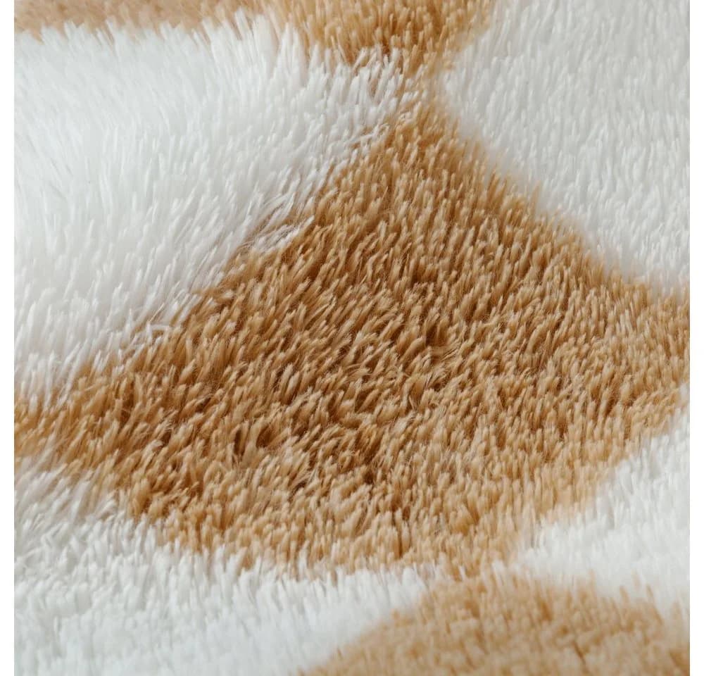 PURECOZY Hochflor-Teppich Mikrofaser Braun-Weiß - Bild 3