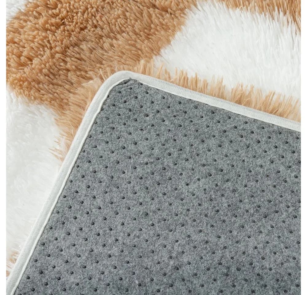 PURECOZY Hochflor-Teppich Mikrofaser Braun-Weiß - Bild 5