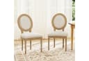 FiveWillowise Esszimmerstuhl Retro-Polsterstühle 2er-Set, Küchenstühle mit ovaler Rückenlehne, Leinenoptik und Massivholz Bild 2