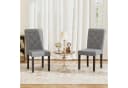 FiveWillowise Esszimmerstuhl 2er-Set Grau Leinenoptik Massivholzbeine Bild 2