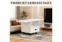 PEALOV Ausziehbarer Couchtisch Weiß mit Schubladen und Rollen Bild 1