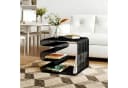 PEALOV Beistelltisch Metall Schwarz Silber Modern Bild 2