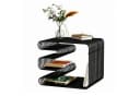 PEALOV Beistelltisch Metall Schwarz Silber Modern Bild 3
