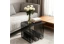 PEALOV Beistelltisch Metall Schwarz Silber Modern Bild 5
