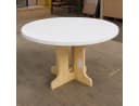 PEALOV Ausziehbarer Esstisch Oval-Rund Weiß MDF Bild 3