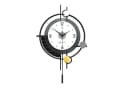 PEALOV Moderne Pendel-Wanduhr Schwarz/Weiß mit geräuschlosem Uhrwerk Bild 3