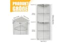 PEALOV Glasvitrine Eckbar mit LED & Glashalter Weiß Bild 1
