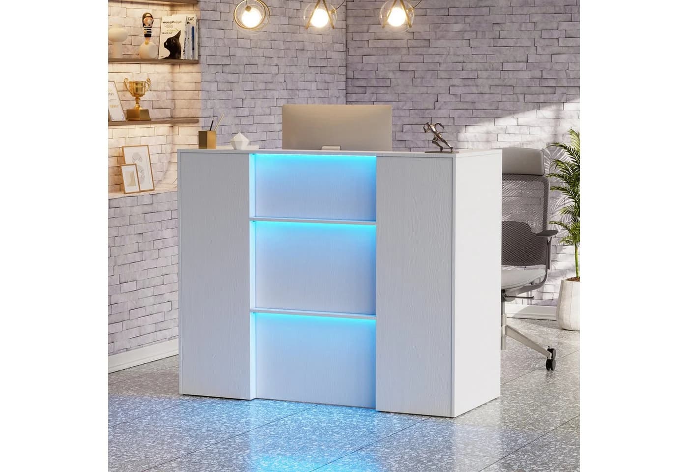 PEALOV Empfangstheke mit RGB-LED-Beleuchtung und Stauraum - Bild 2