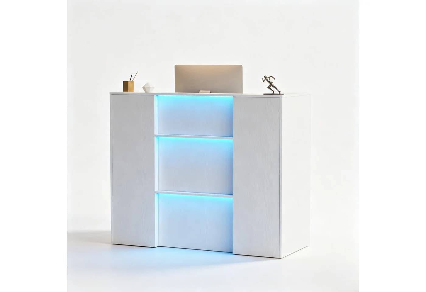 PEALOV Empfangstheke mit RGB-LED-Beleuchtung und Stauraum - Bild 3