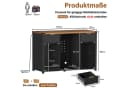 PEALOV Barschrank 3-in-1 mit LED, Weinregal & Steckdosen Schwarz-Braun Bild 1