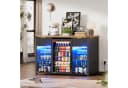 PEALOV Barschrank 3-in-1 mit LED, Weinregal & Steckdosen Schwarz-Braun Bild 4