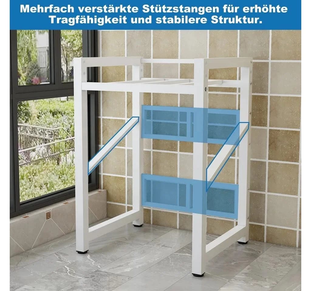 PEALOV Waschmaschinenuntergestell 260 kg Tragkraft höhenverstellbar Metall - Bild 3