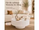 PEALOV Couchtisch Trommelform Weiß/Schwarz Holzmaserung Bild 5