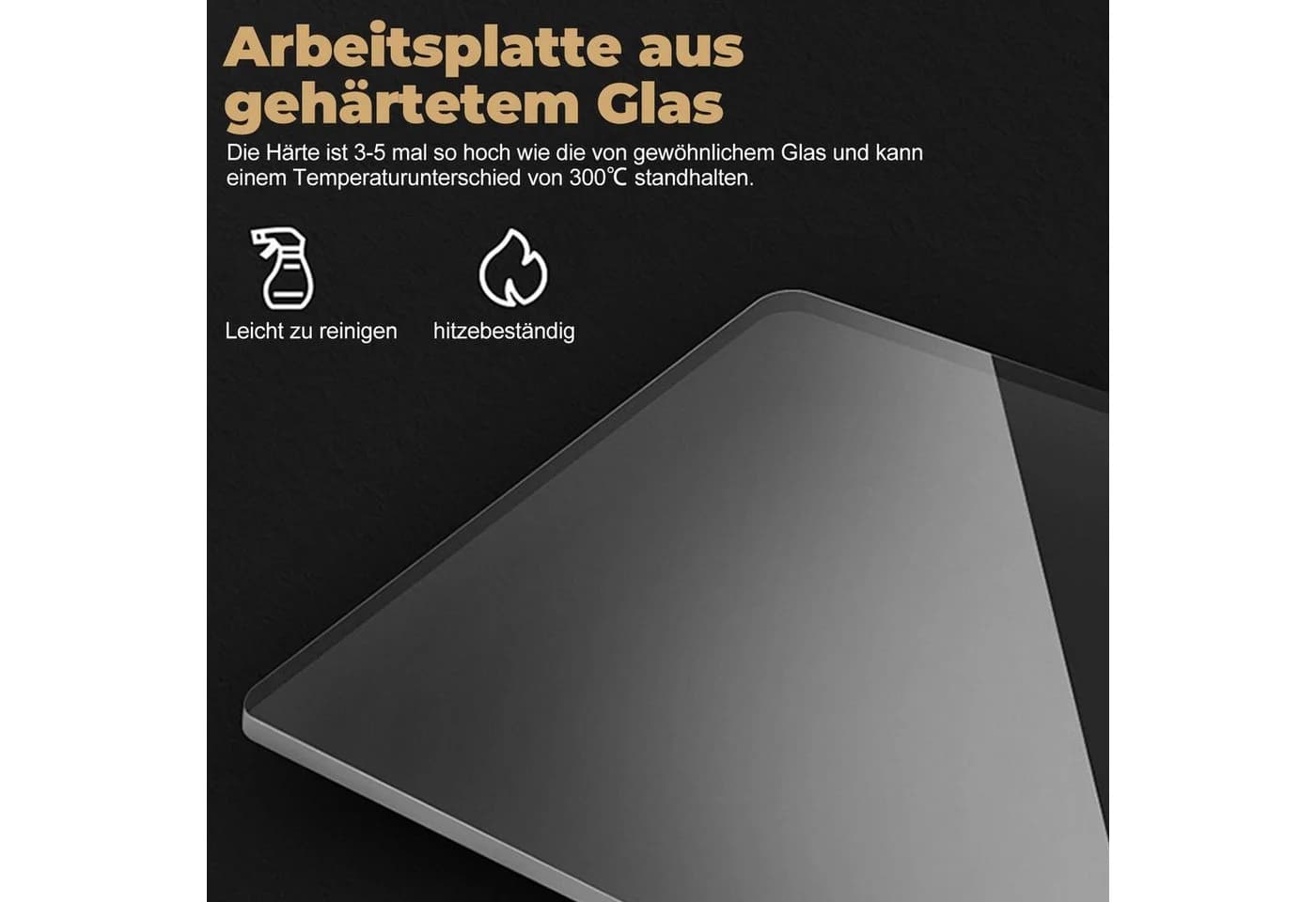 PEALOV Runder Couchtisch Glasplatte X-Struktur-Design - Bild 4