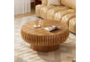 PEALOV Couchtisch rund Braun mit Rillenstruktur Bild 2