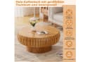PEALOV Couchtisch rund Braun mit Rillenstruktur Bild 5