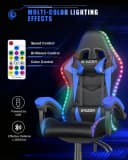 Gywowken Gaming-Stuhl mit LED - Ergonomisch - 90-155° Rückenlehne - Blau Bild 1
