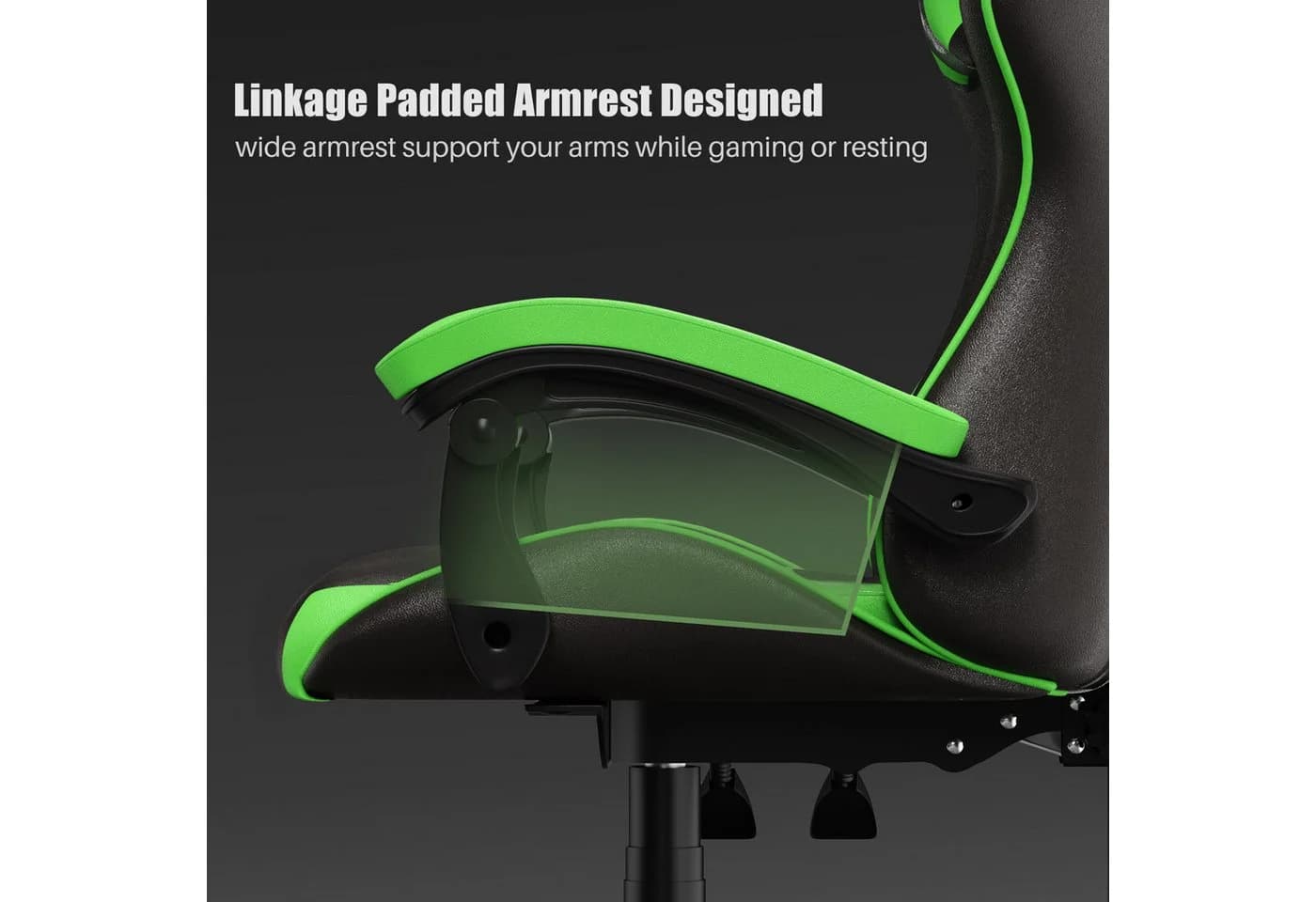 Gywowken Gaming-Stuhl Grün Ergonomisch mit Lendenkissen - Bild 3