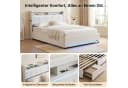 Patbrela Polsterbett Beige mit LED, Steckdose & 4 Schubladen Bild 2