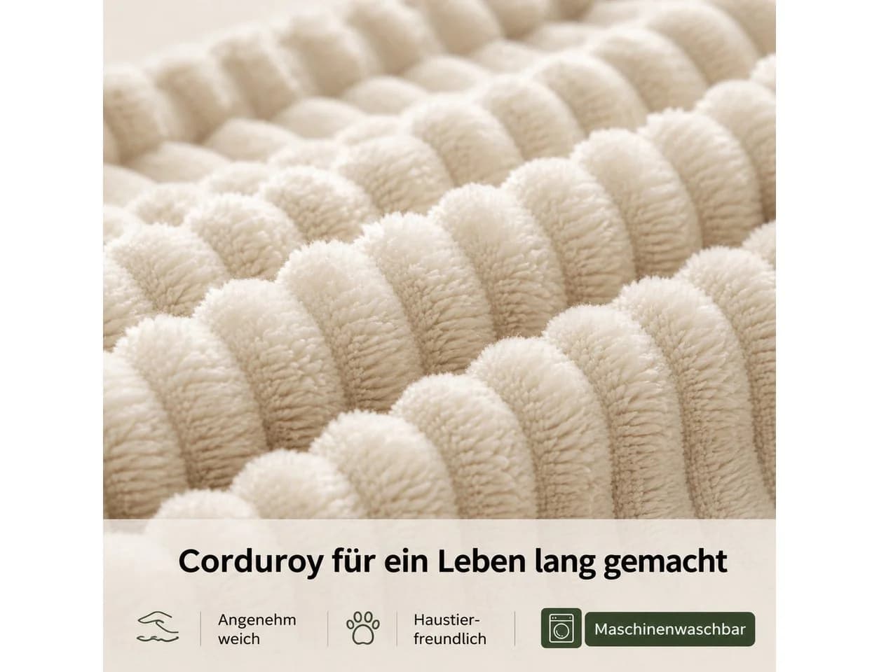 Patbrela Polsterbett Wingback Cordstoff Grau Beige - Bild 5