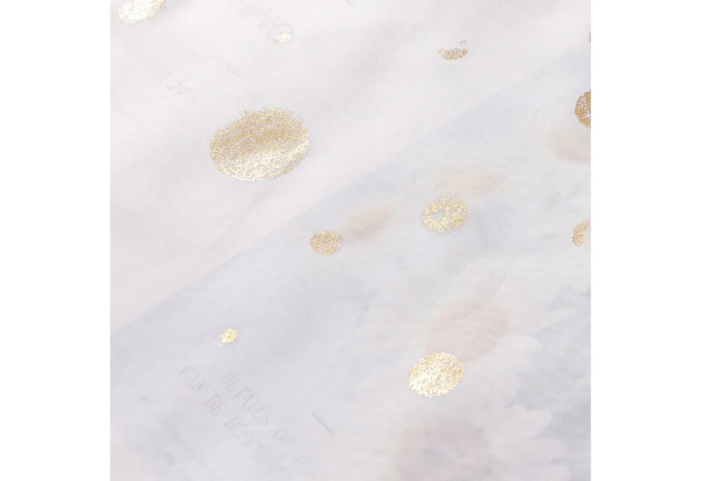 Joyswahl Scheibengardine Daria Stangendurchzug Glänzende Kreise Gold Transparent - Bild 4