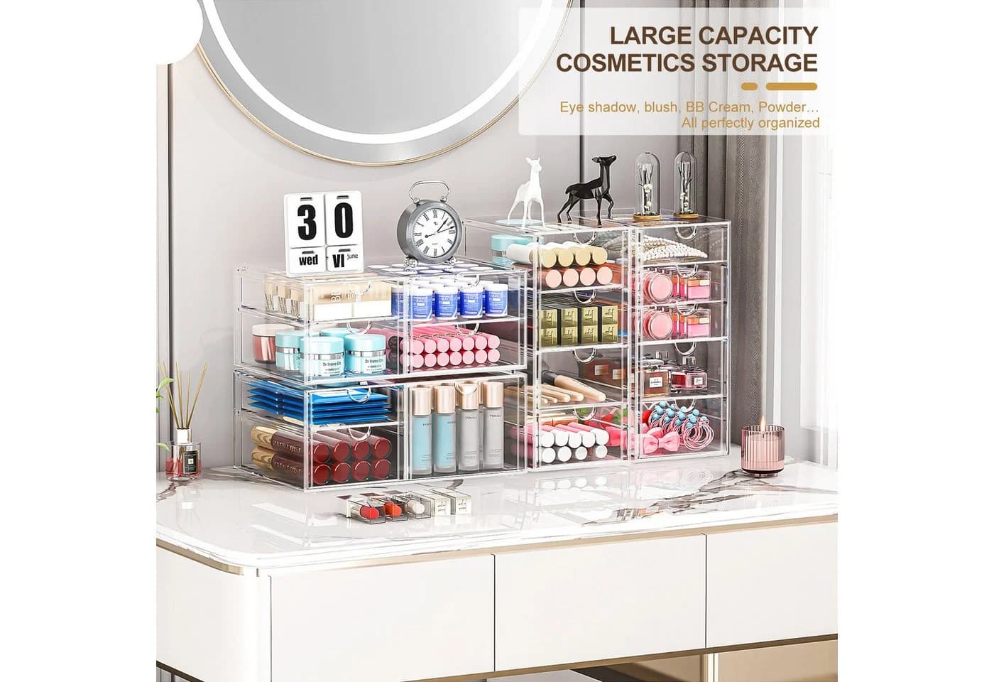 POPOLIC Make-Up Organizer Kosmetikorganizer mit 7/16/19/22/30 Schubladen