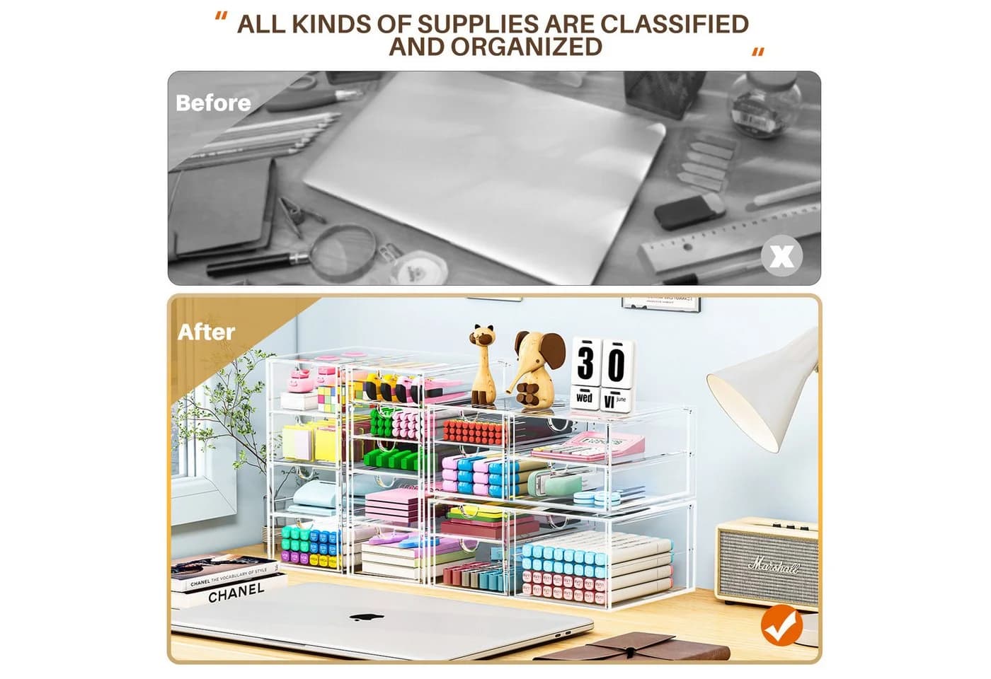 POPOLIC Make-Up Organizer Kosmetikorganizer mit 7/16/19/22/30 Schubladen - Bild 5