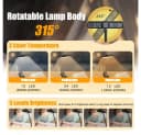 POPOLIC LED Leselampe Buch Klemme USB Wiederaufladbar 24 LEDs Bild 1